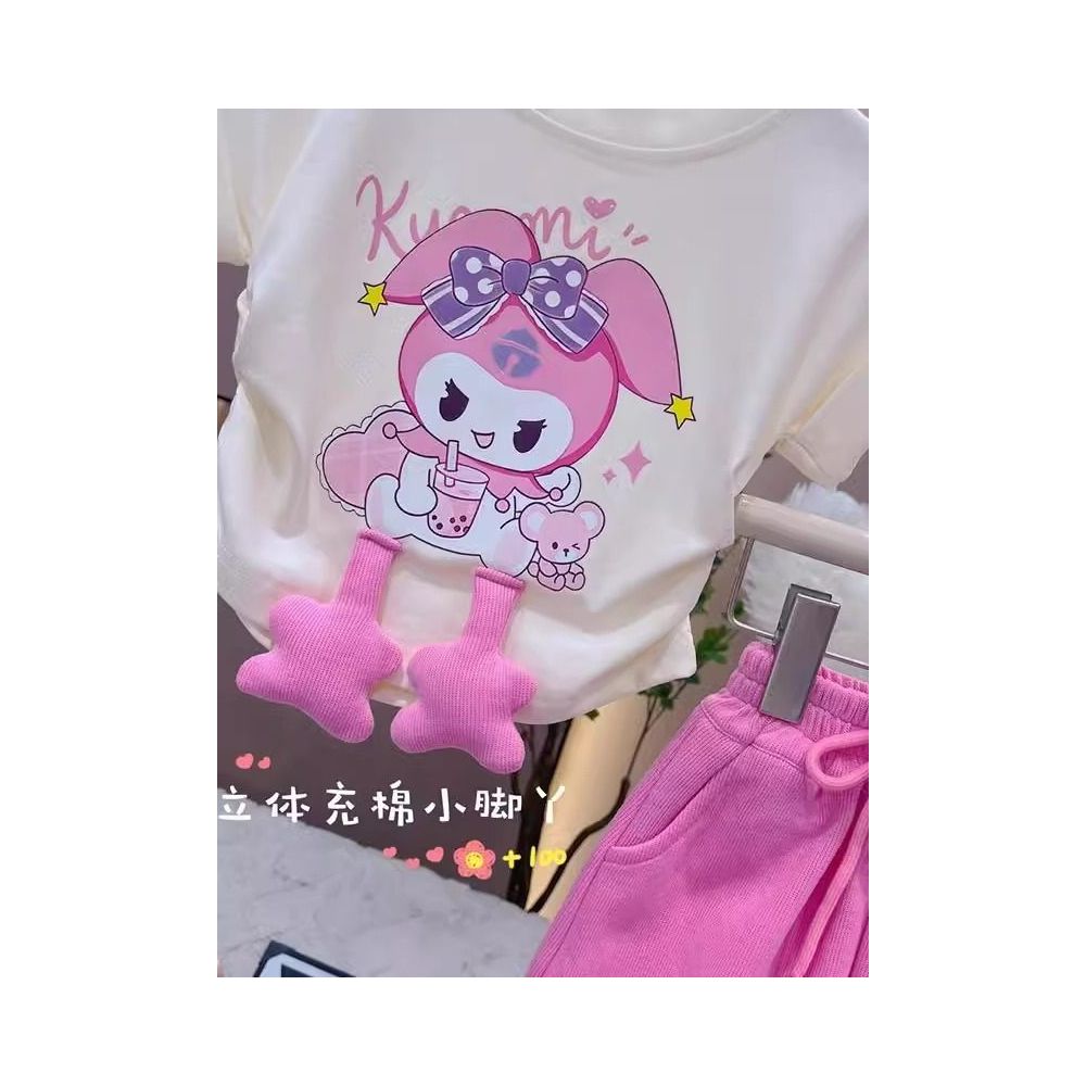 Girls Summer Sports Set 2025 New Style Children s Fashion Two piece Set Girls Summer Clothing Kuromi Clothes image 3