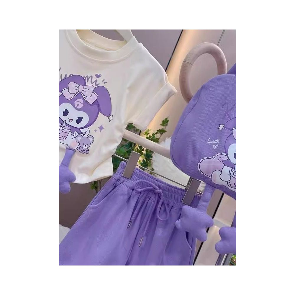 Girls Summer Sports Set 2025 New Style Children s Fashion Two piece Set Girls Summer Clothing Kuromi Clothes image 4