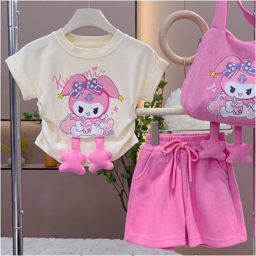 Girls Summer Sports Set 2New Style Children s Fashion Two piece Set Girls Summer Clothing Kuromi Clothes