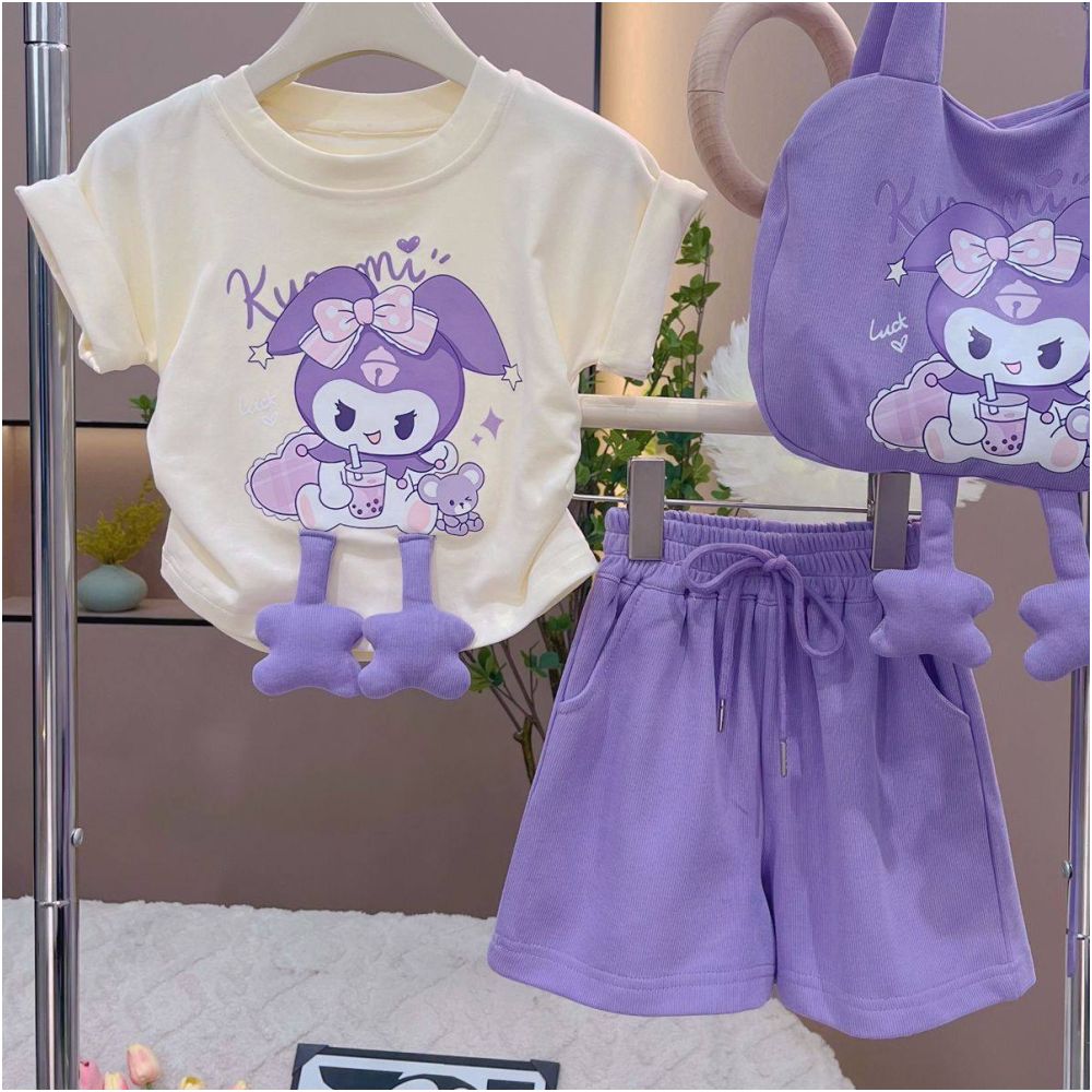 Girls Summer Sports Set 2New Style Children s Fashion Two piece Set Girls Summer Clothing Kuromi Clothes