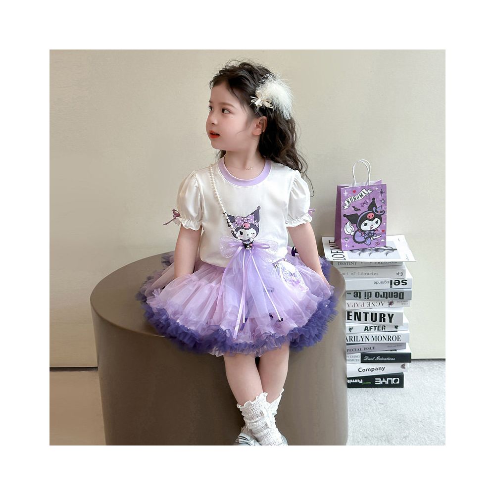Girls summer dress set  new childrens Kulomi tutu yarn skirt fluffy princess summer dress
