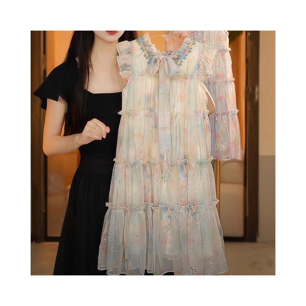 Girls dress summer 2025 new style children s stylish floral princess dress girls casual long dress sub trend