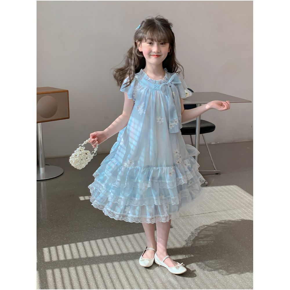 Girls summer dress 2025 new children s summer chiffon dress girls chiffon dress fashionable and beautiful princess dress image 2