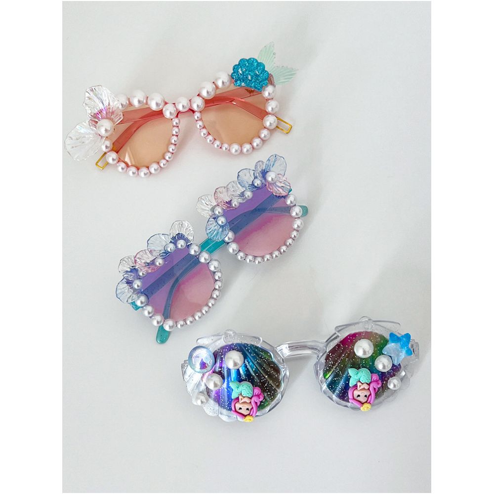 Princess Sunglasses Colorful Internet Celebrity Sunglasses Party Girl Performance Cartoon Children Mermaid Sunscreen Glasses Cute image 0