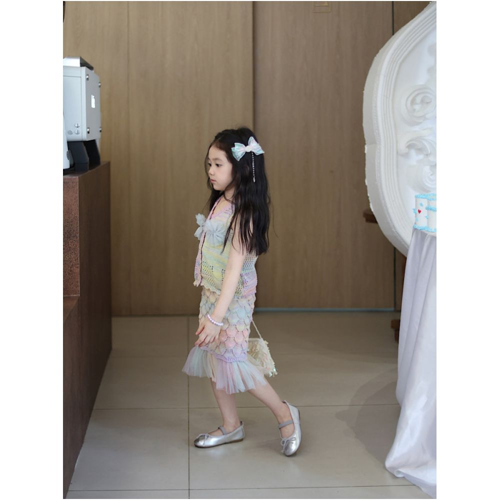 NANI Girls Summer Set with Stylish Color Thin Knitted Tank Top and Half Skirt High Quality Mermaid Two Piece Set image 4