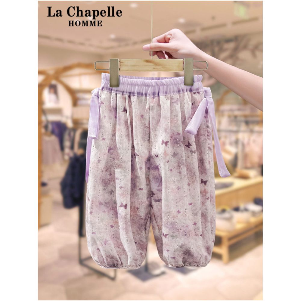 La Chapelle Girls Summer Short sleeved Set 2025 New Style Children s Treasure Sweet Bow T shirt Leggings image 3