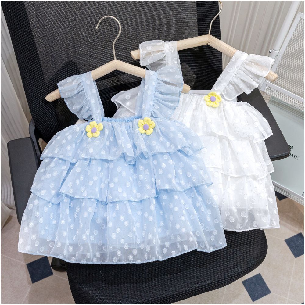 Korean girls summer new camisole for babies fashionable and sweet princess style jacquard thin sleeveless versatile top image 1