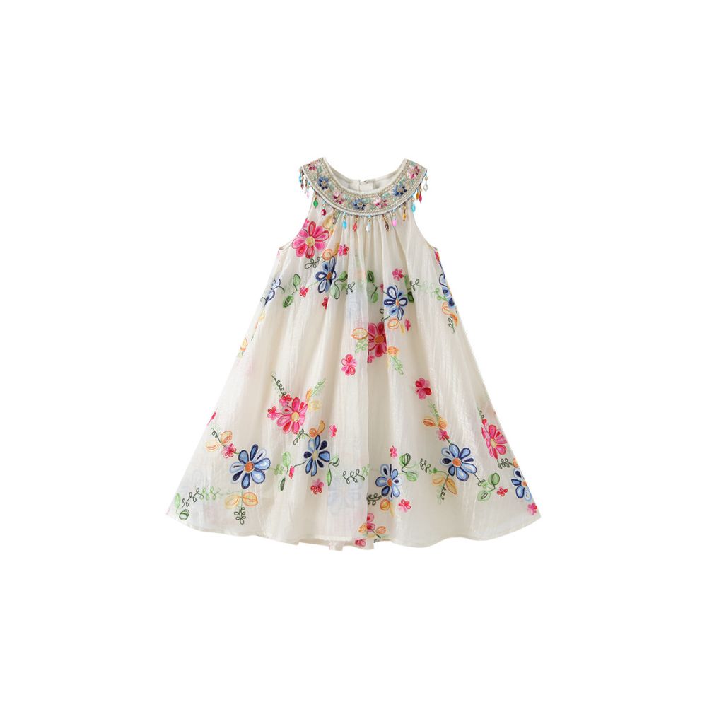 Girls summer dress 2025 new stylish children s princess dress vest dress girls vacation hanging neck suspender dress image 4