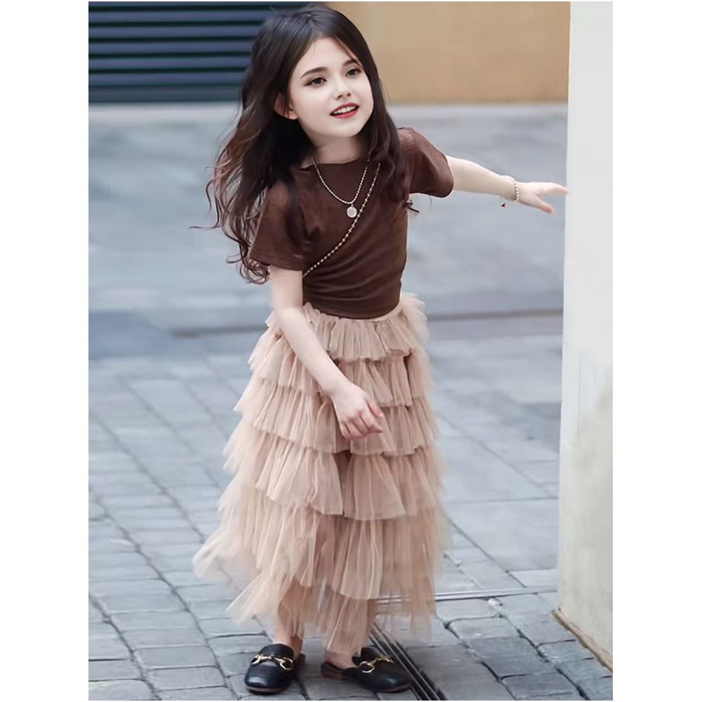 Girls Dress Summer 2025 New Children s Birthday Dress Cake Skirt Half body Dress Big Children s Summer Dress Princess Dress image 1