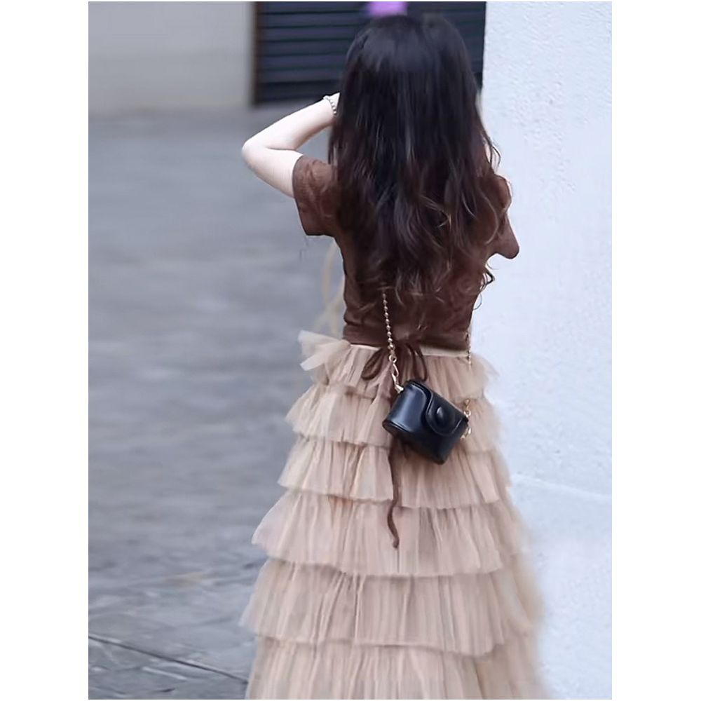 Girls Dress Summer 2025 New Children s Birthday Dress Cake Skirt Half body Dress Big Children s Summer Dress Princess Dress image 2