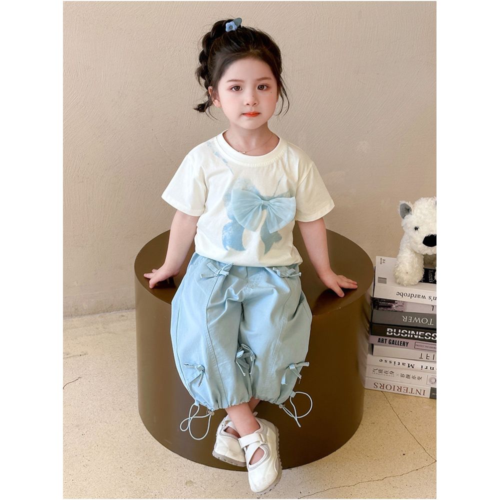 Girls Summer Set 2025 New Fashionable Children s Internet Celebrity Street Explosion Girl Baby Summer Dress Loose Wide Leg Pants Thin image 1