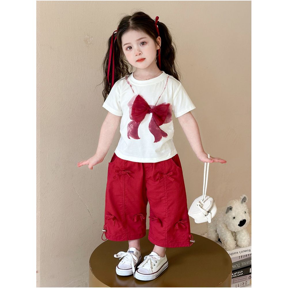 Girls Summer Set 2025 New Fashionable Children s Internet Celebrity Street Explosion Girl Baby Summer Dress Loose Wide Leg Pants Thin image 4