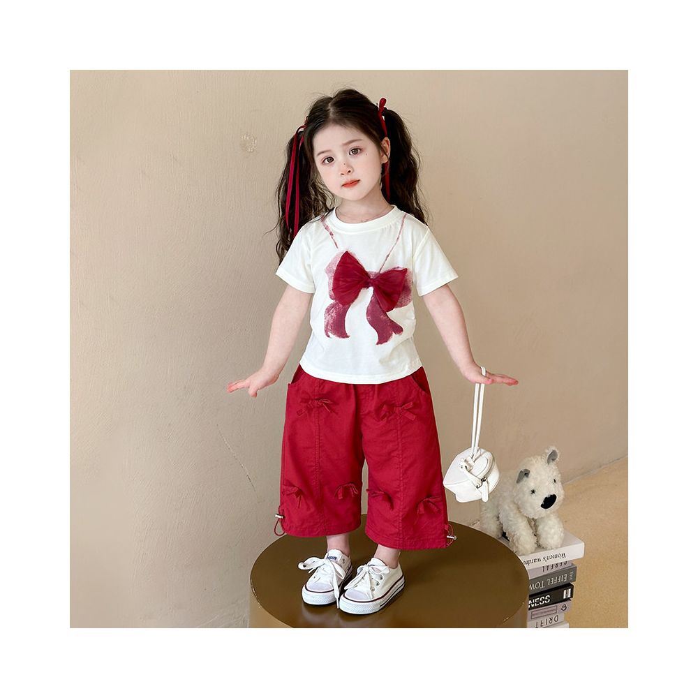 Girls Summer Set 2025 New Fashionable Children s Internet Celebrity Street Explosion Girl Baby Summer Dress Loose Wide Leg Pants Thin