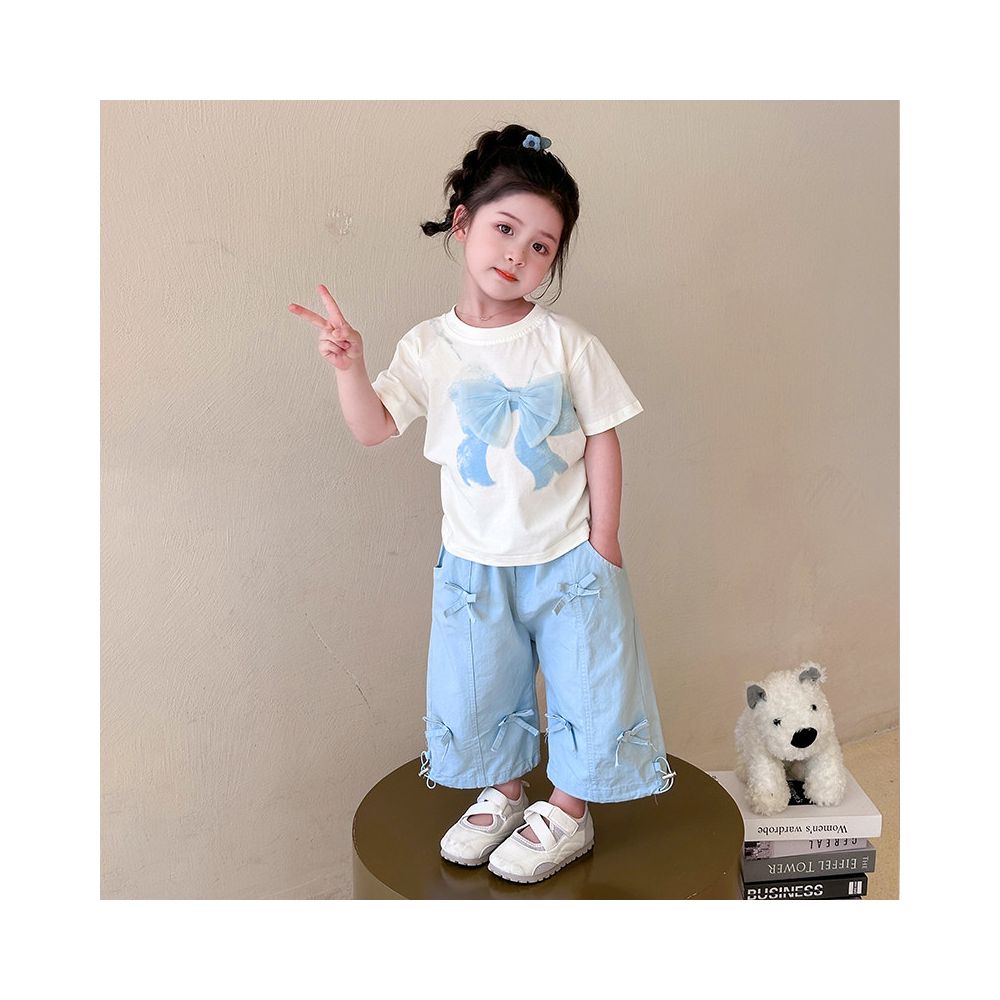 Girls Summer Set 2025 New Fashionable Children s Internet Celebrity Street Explosion Girl Baby Summer Dress Loose Wide Leg Pants Thin