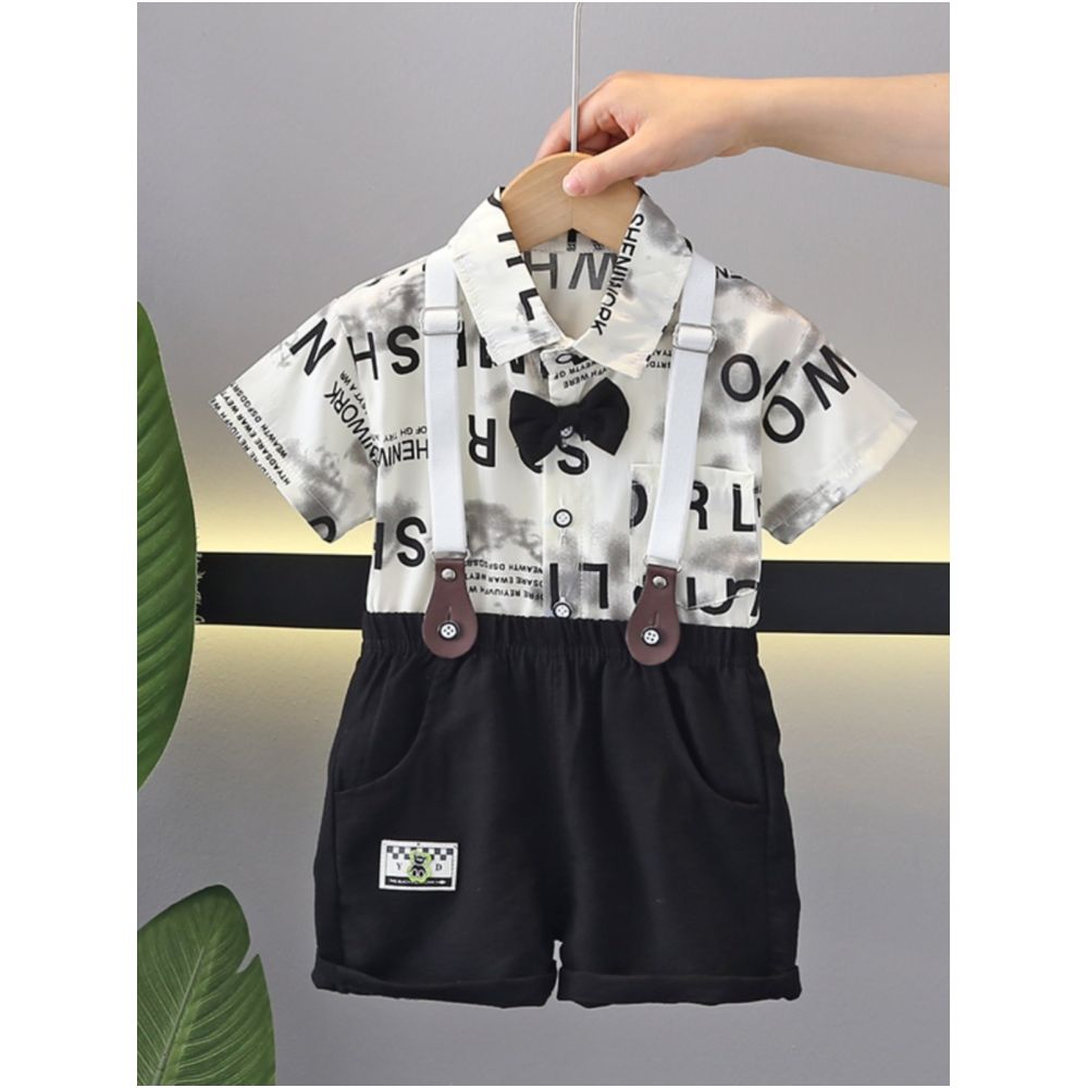 Boys short sleeved set for summer birthday 1 year old dress baby overalls handsome gentleman performance outfit graduation outfit size 5 image 1