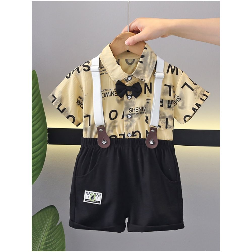 Boys short sleeved set for summer birthday 1 year old dress baby overalls handsome gentleman performance outfit graduation outfit size 5 image 2