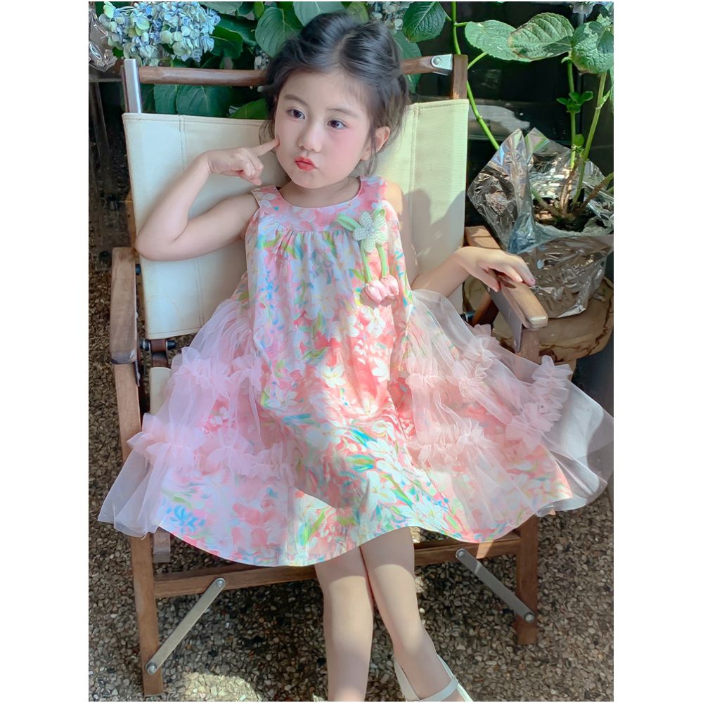 Girls Dress 2025 New Fashionable Girls Tank Top Skirt Children s Summer Dress Baby Girls Summer Princess Skirt image 0