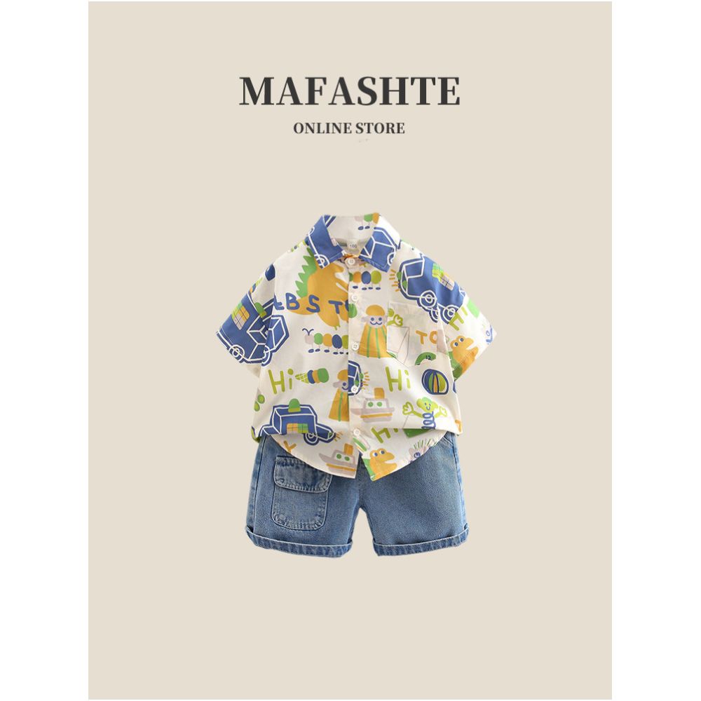 2025 New Style Summer Set for Boys Short Sleeved Summer Clothing for Kids Cool and Stylish Baby Boys Summer Shirt Set image 0