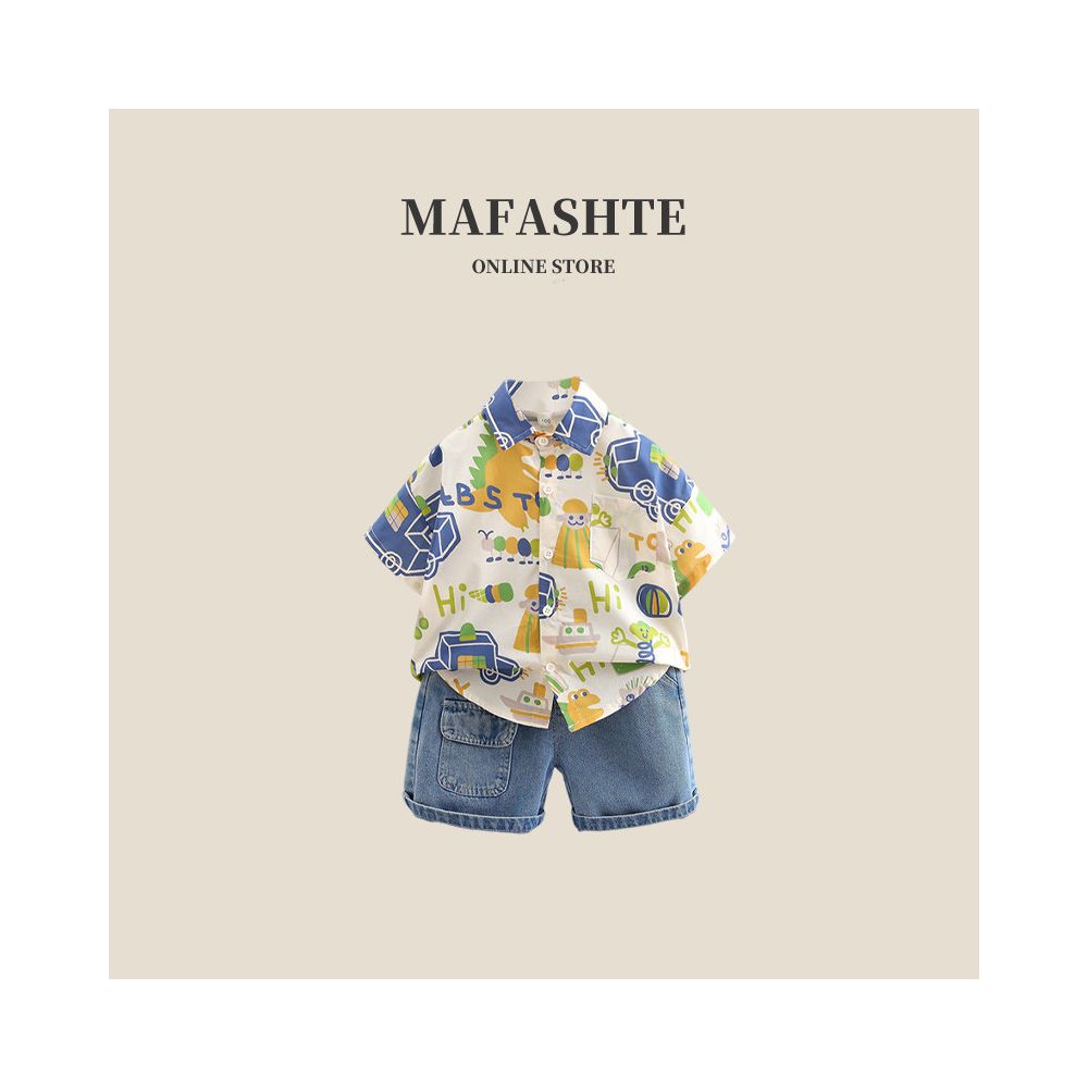 2025 New Style Summer Set for Boys Short Sleeved Summer Clothing for Kids Cool and Stylish Baby Boys Summer Shirt Set