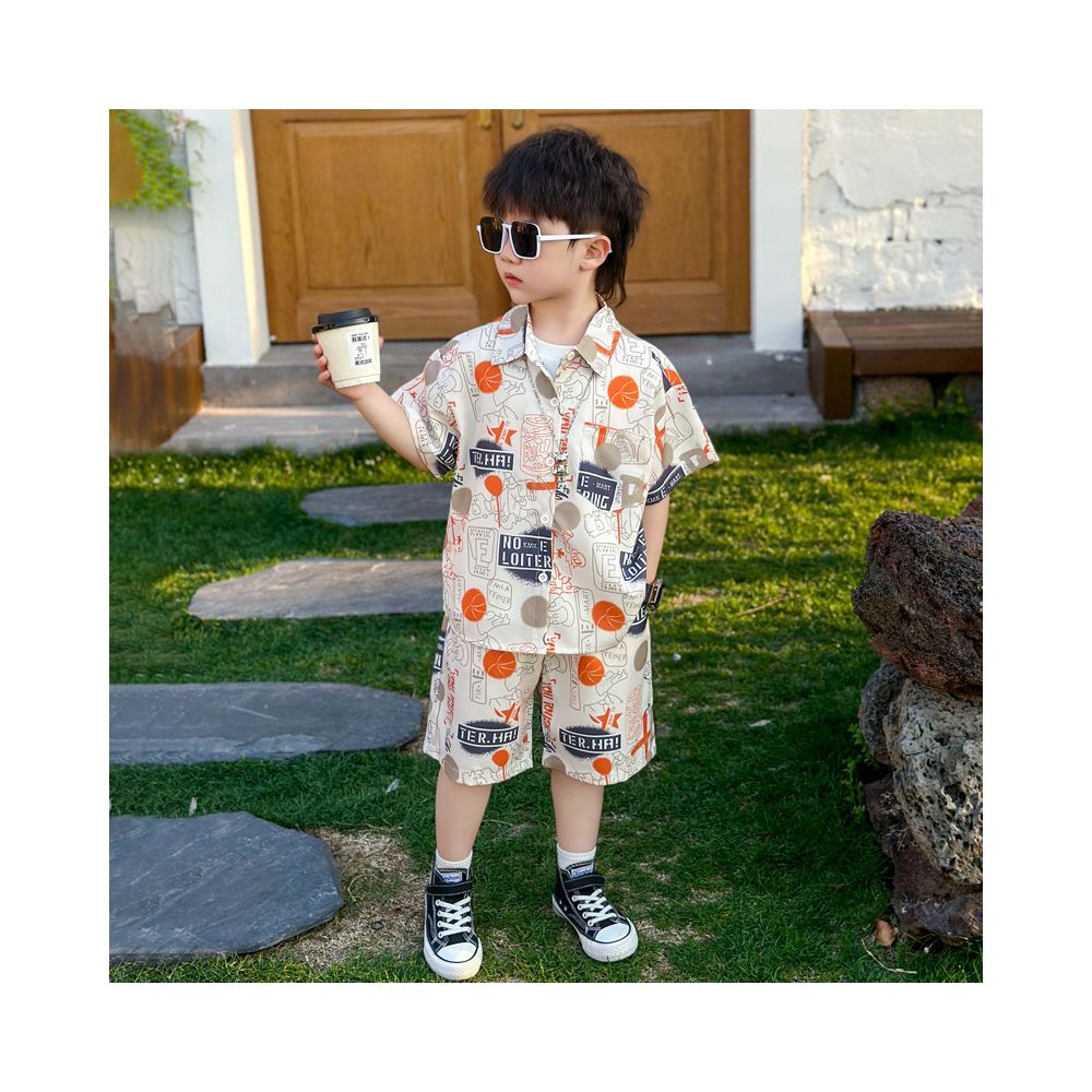 Children s short sleeved thin suit summer boys shorts vest three piece set explosive street baby shirt clothes summer fashion trend
