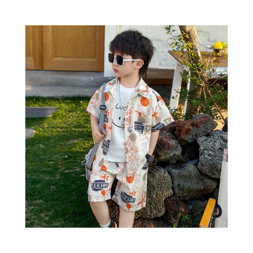 Children s short sleeved thin suit summer boys shorts vest three piece set explosive street baby shirt clothes summer fashion trend