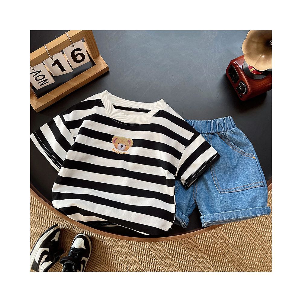 Three fold brand clearance and cabinet withdrawal for men s children s clothing short sleeved polo shirts cartoon clothes pants sets