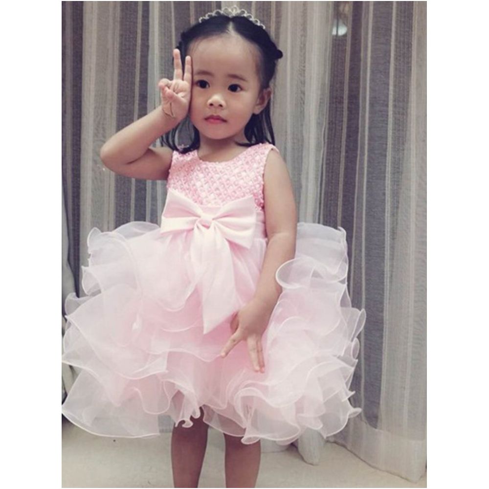 Girls formal dress princess dress children s fluffy dress flower girl wedding dress stylish baby and toddler birthday veil dress image 3