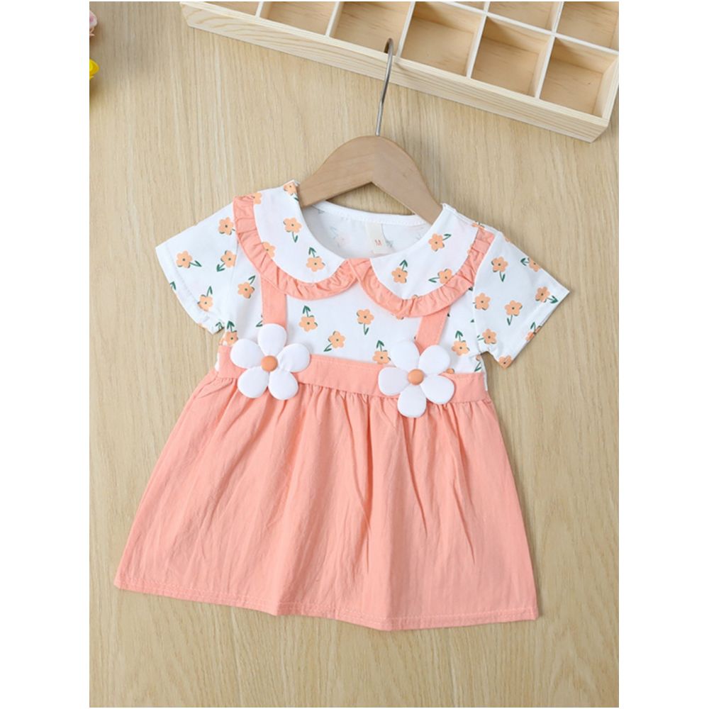 Girl s dress pure cotton short sleeved 6 month old baby s skirt 1 year old baby s dress girlish princess dress image 2