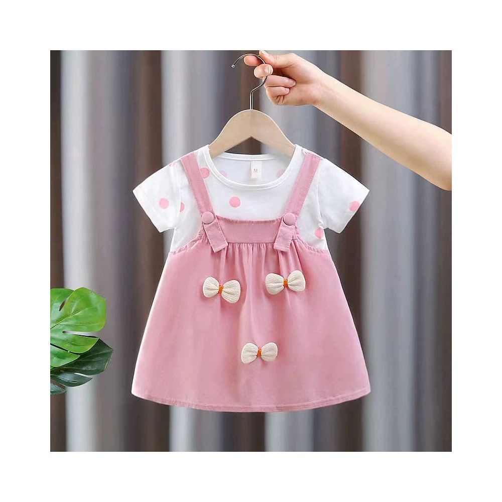 Girls dress pure cotton short sleeved  babys dress girlish princess dress
