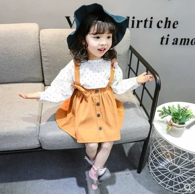 Korean version of the spring dress princess dress little girl strap skirt baby girl skirt