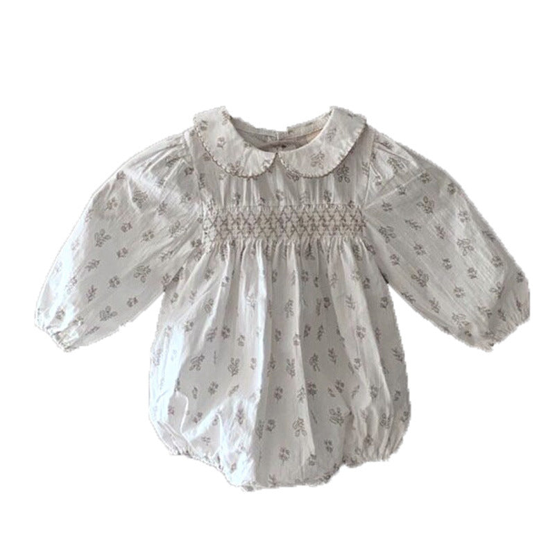 Autumn Baby Floral Bag Fart Girl Doll Collar Dress
