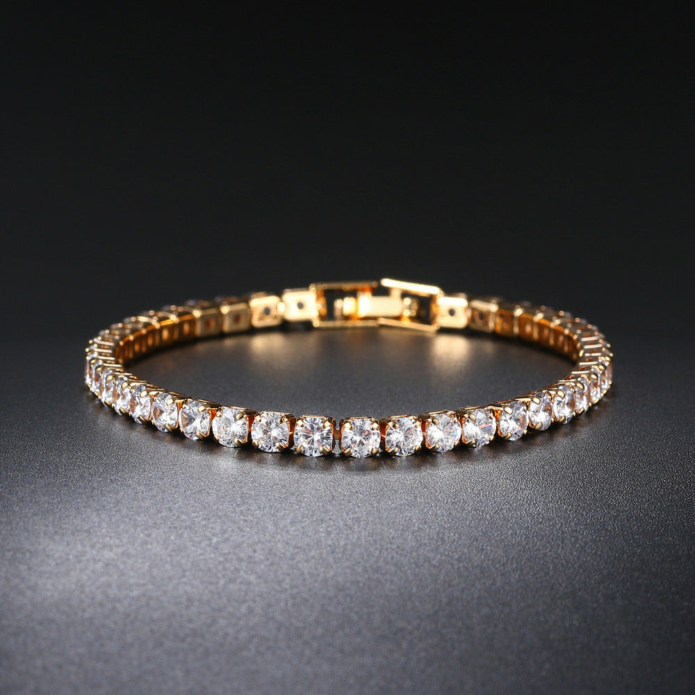 Colorful Zircon Flower Bracelet Full Diamond Plated White Gold