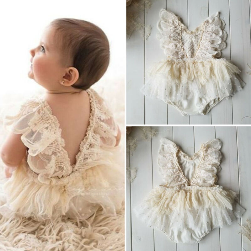 Princess Girl Tutu Romper Dress Newborn Baby Girl Flower La