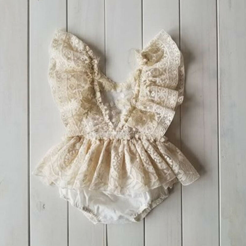Princess Girl Tutu Romper Dress Newborn Baby Girl Flower La