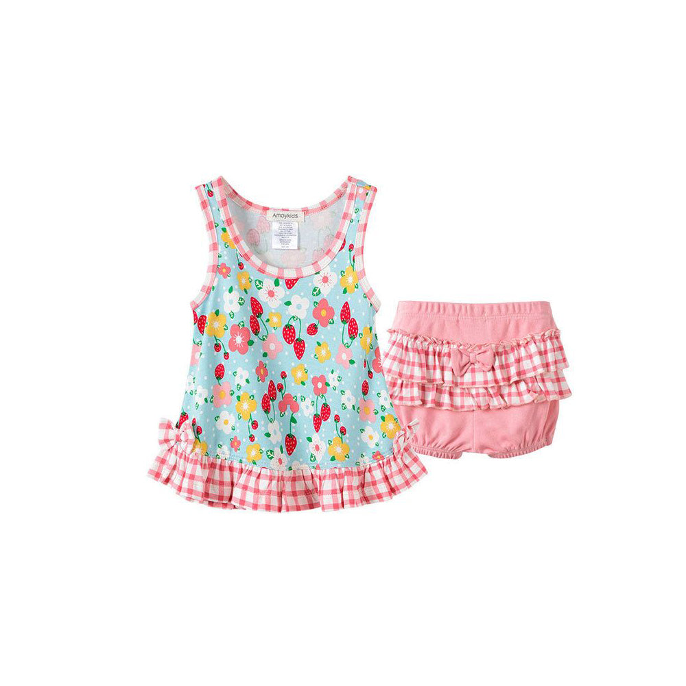 Breathable Girls' Suit Summer Sleeveless Flower Dress