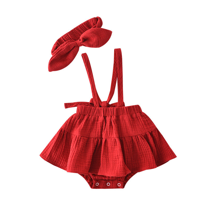 Baby Girl Princess Wind Suspender Dress Romper Newborn