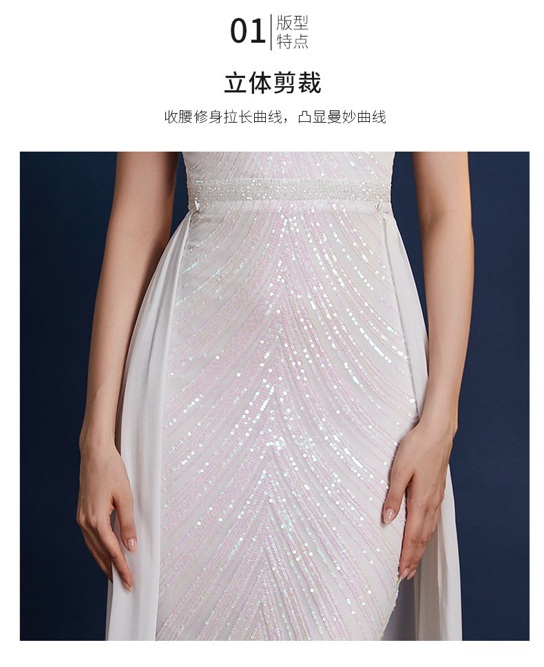 High-end elegant evening gown for brides, wedding banquets Dress (