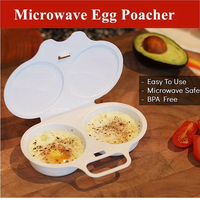 Microwave Egg Poacher - BPA-Free Microwave Safe Egg Cooker with Lid, Easy to Use Non-Electric Cookware for Perfect Eggs in Minutes, Food-Safe Plastic Design, Quick Egg Cooking, Simple Functional Design, Durable Kitchen Item
