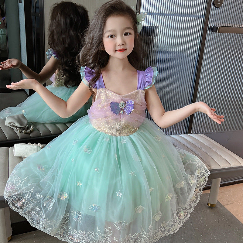 Girls Dress Summer Little Girl Sequins