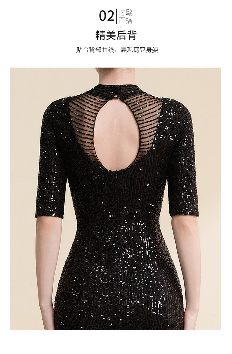 High-end elegant evening gown for brides, wedding banquets Dress