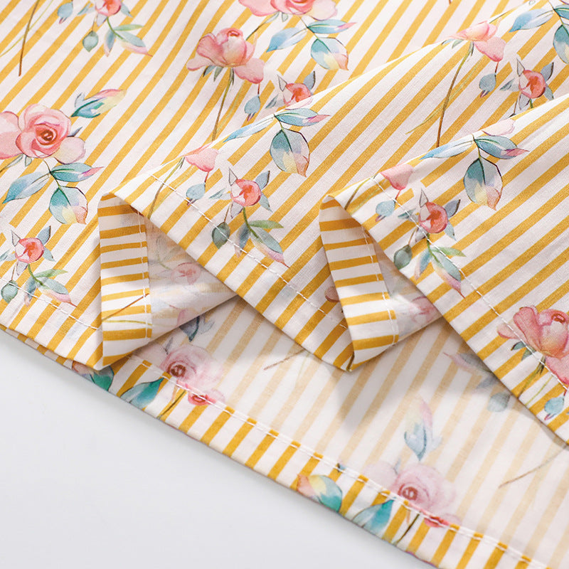 Summer Girls' Short Sleeve Dress Cotton