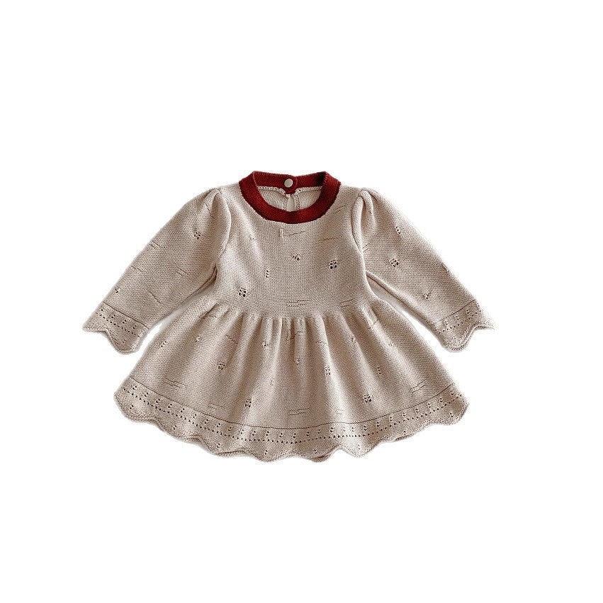 Baby Girl Princess Dress Western Style Warm Kids' Sweater Skirt