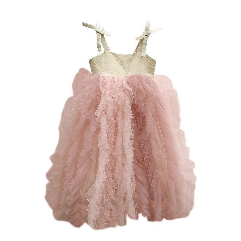 Summer New Suspender Baby Girl Puffy Gauze Princess Dress