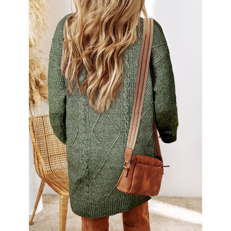 Women's Knitted Drop Shoulder Loose Sweater