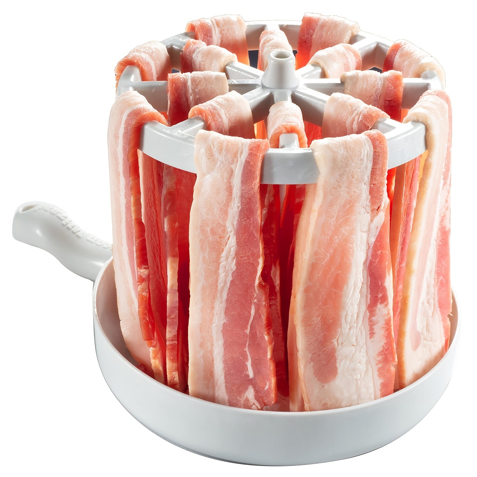[Healthy Bacon Cooker] Non-Electric Microwave Bacon Cooker, Polypropylene (PP) Material, Food Contact Safe, with Grease Catcher for Healthier Cooking, Quick Meal Prep, Durable Kitchen Item, Circular Bacon Cooker