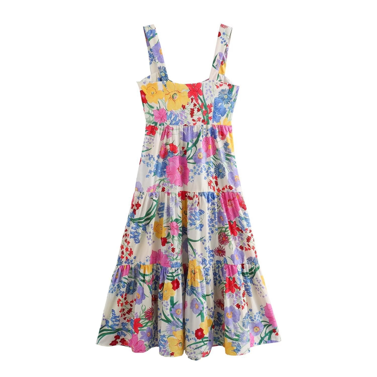 Women's Casual Floral Print Strapless Dress