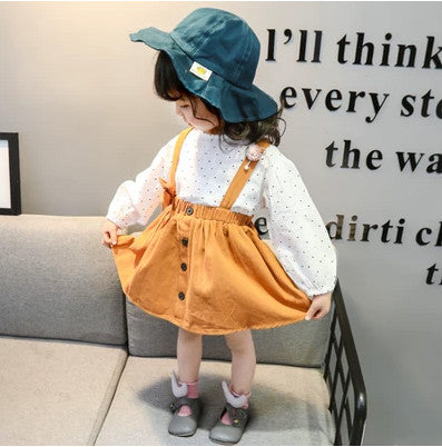 Korean version of the spring dress princess dress little girl strap skirt baby girl skirt