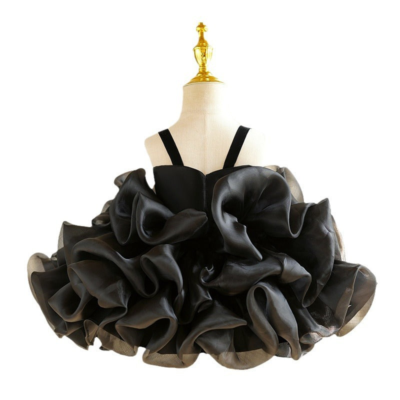 Baby Girl Summer Sling Three-dimensional Rose Princess Dress
