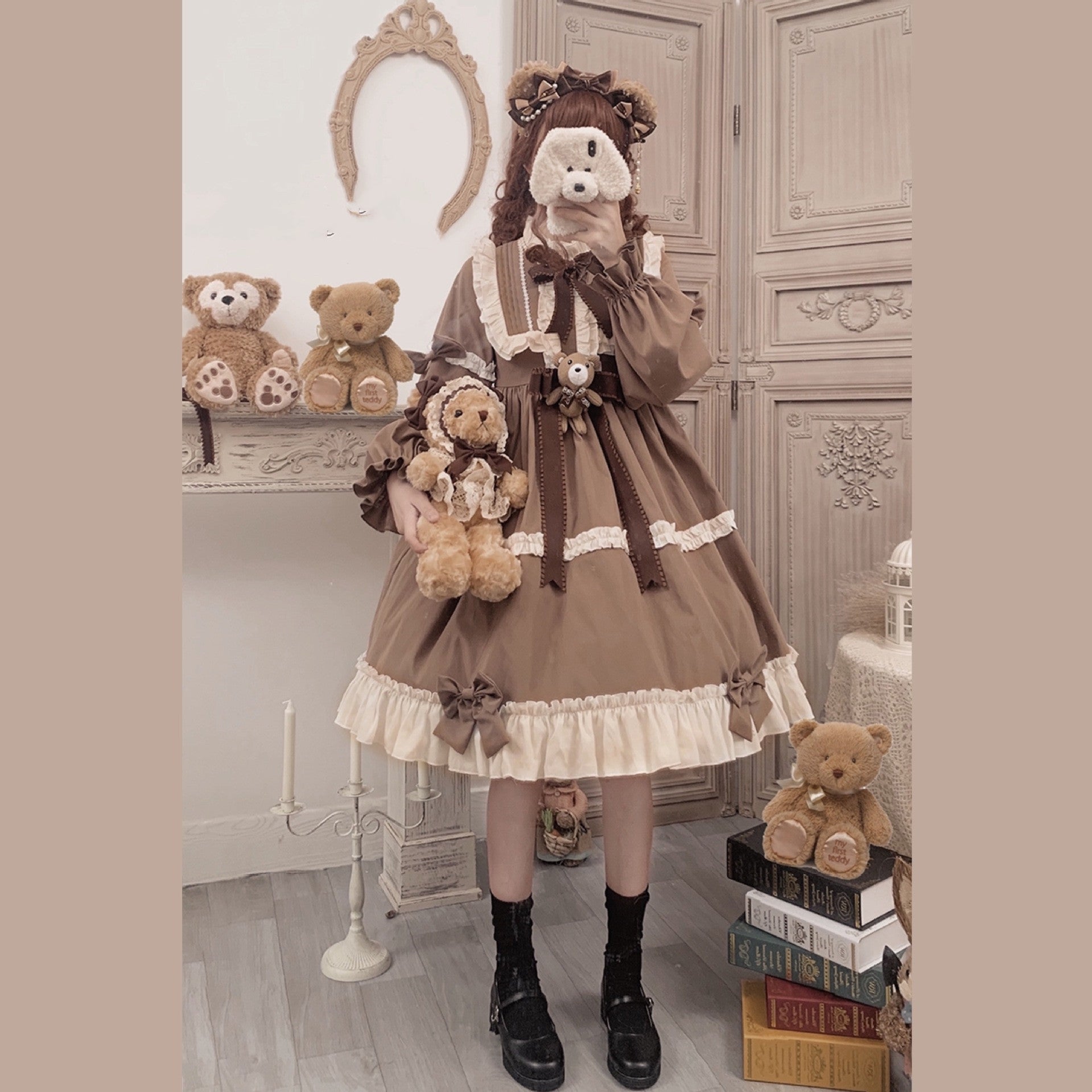 Teddy Bear Op Tea Party Lolita Daily Soft Girl Dress