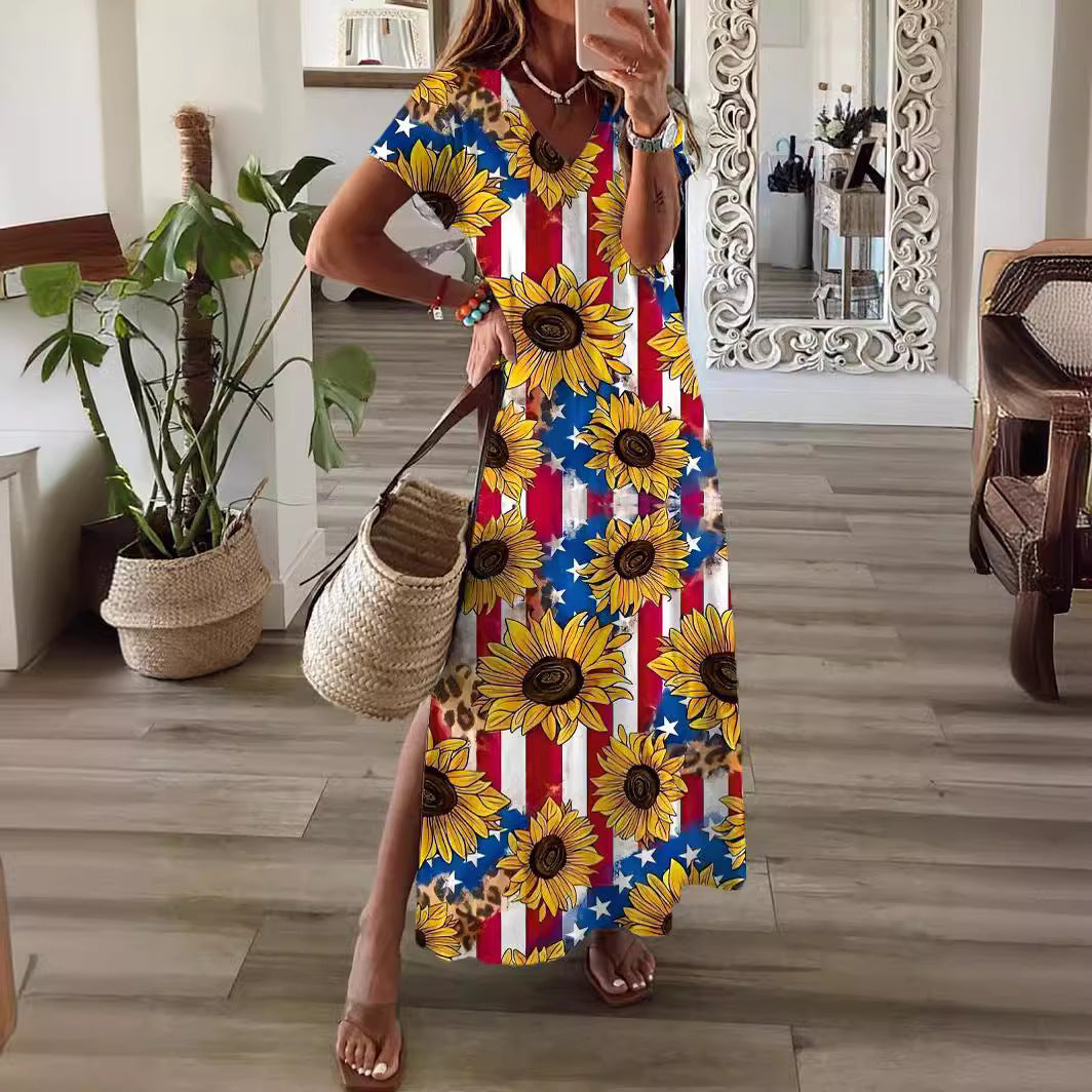 Women's V-neck Casual Fashion Dress